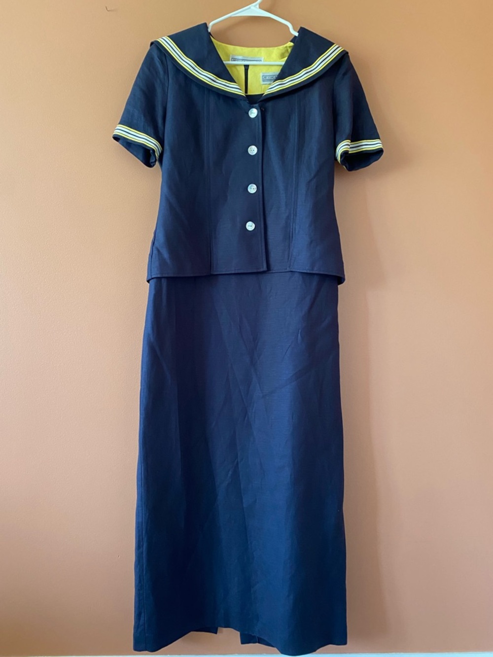 VTG Jessica Howard Sailor Maxi Dress Set Linen